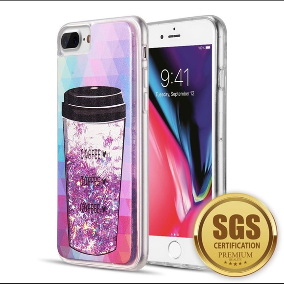 Pink Coffee Glitter Case for iPhone 7/8 PLUS - Picture 2 of 5